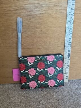 kate spade Rose-Print Zip Wristlet Wallet - Red & Pink